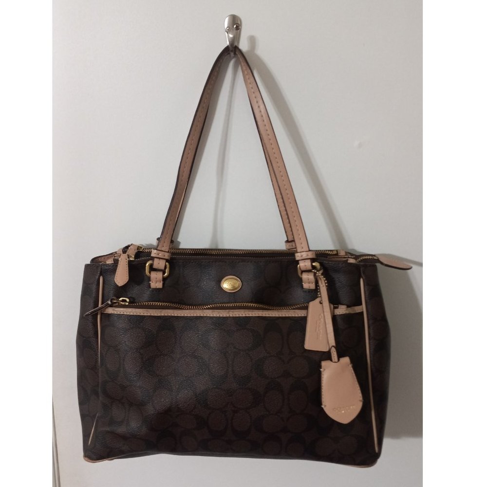 Vintage COACH Signature Leather Tote NO H1495 F32838